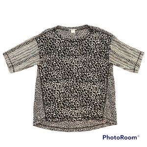 Gerard Darel Mixed Animal Print Silk Top Size EU 44